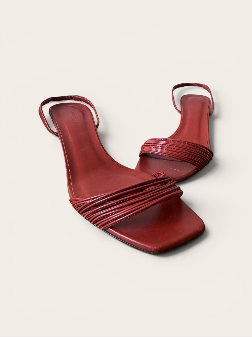 NEOUS Rossi Leather Slingback Mid-Heel Sandals
